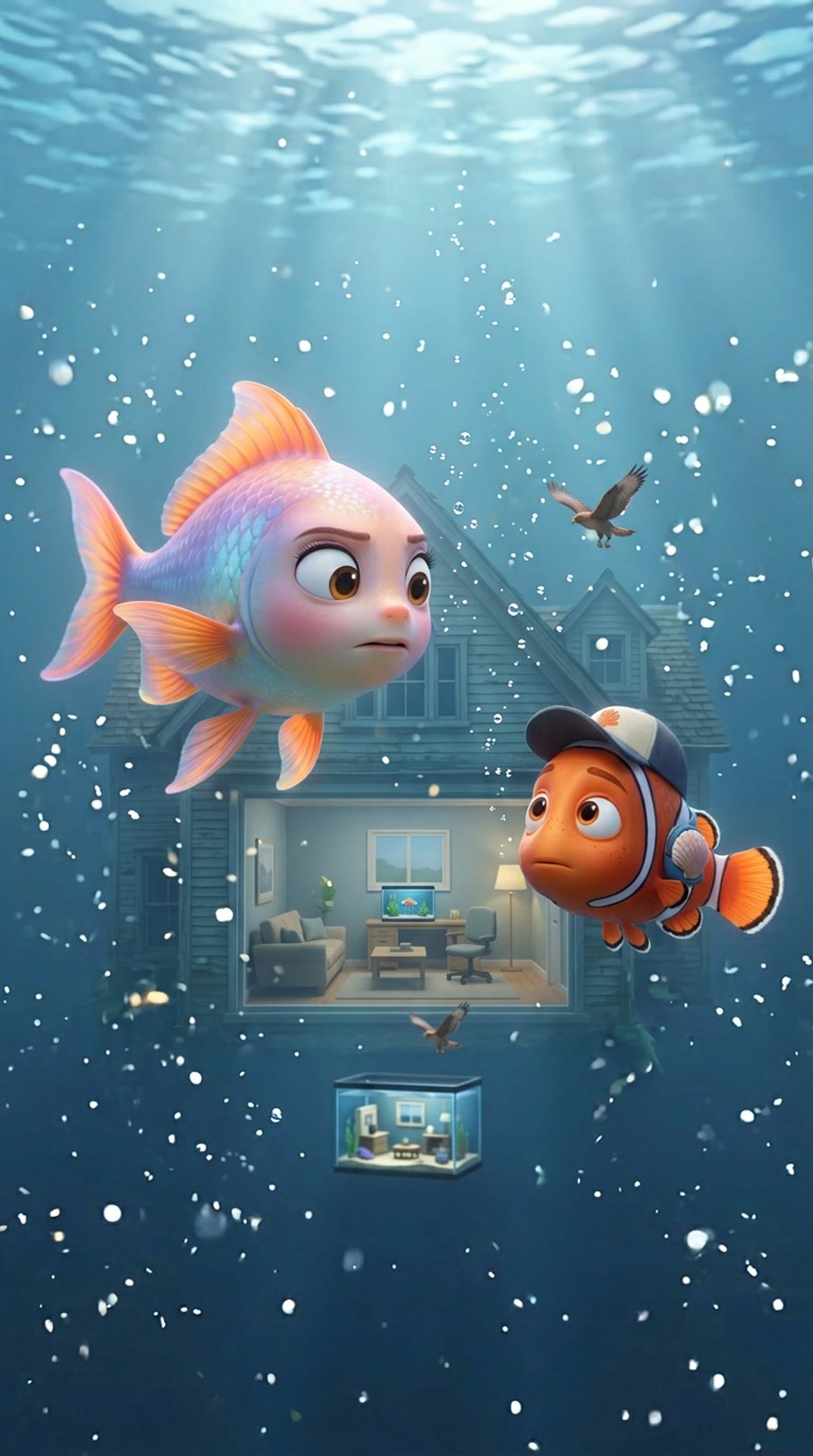 First-frame leak: the entire reveal crammed into the opening frame
